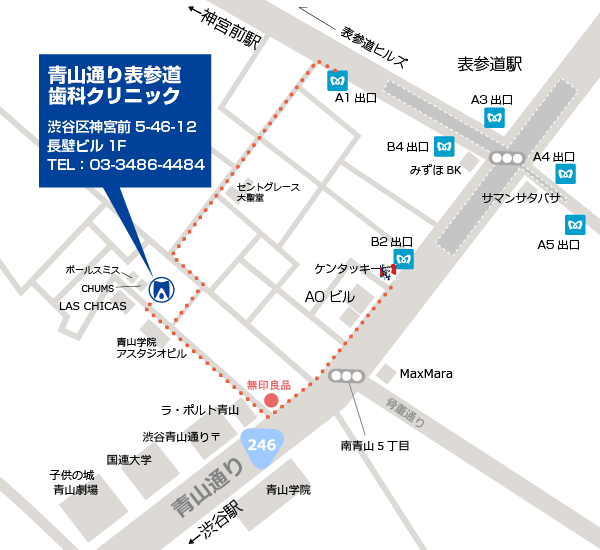 表参道からの地図