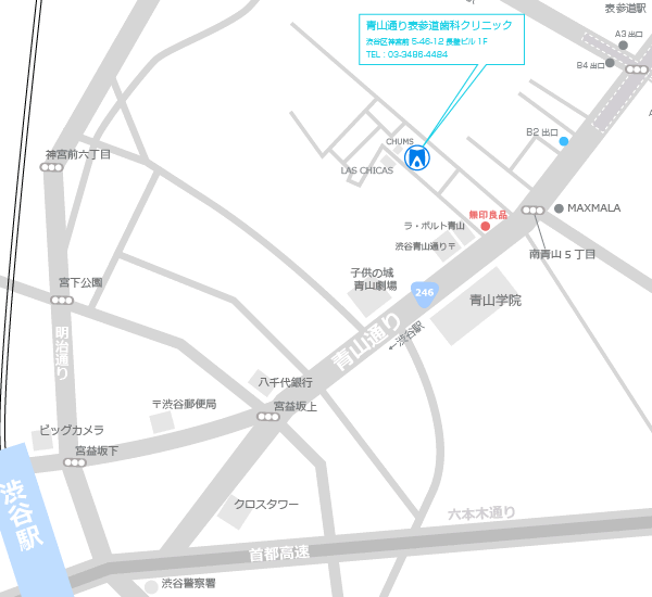 渋谷からの地図