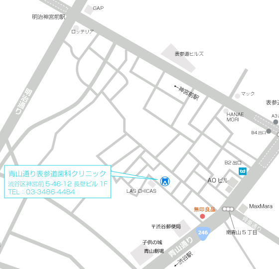 明治神宮前駅からの地図